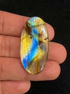 49 Ct Natural Multi Fire Labradorite Oval Cabochon Gemstone 45x22x5 mm DI=193 - Picture 1 of 8