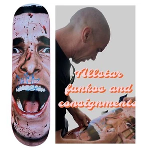 Christian Bale Signed American Psycho Patrick Bateman Skate Deck Exact Proof - Picture 1 of 5