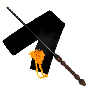 15" Inquisitor Hand Turned Mahogany Wood Magic Wand Witch Wizard w/ Velvet Bag - Picture 1 of 4