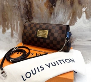 Louis Vuitton Eva Handbag Damier Crossbody Brown Leather - Picture 1 of 13