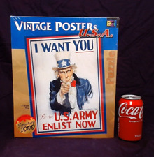 VINTAGE POSTER SIGNATURE PUZZLE "I WANT YOU" ARMY RECRUIT, 1026 PIECE, NIB USA