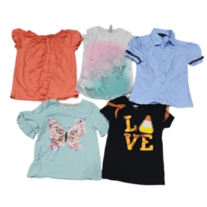 French Toast Justice Tommy Bahama Lot Of Girls Short Sleeve Shirts Size 7/8 - Picture 1 of 1