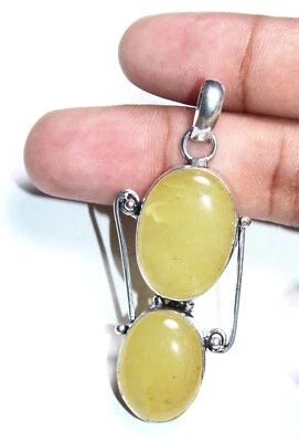 Colgante Joyería Pandant Hecho a Mano Piedras Preciosas Forma Ovalada Calcita Tamaño 1.5 Pulgadas Foto 1 de 4