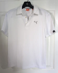 Puma White w/black trim Short Sleeve Golf Polo Shirt Sz L Boys Collared - Picture 1 of 5