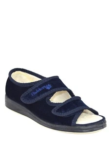 Zapatillas cómodas Padders Lydia Wide Fit 2E azul marino talla 4 Reino Unido - Imagen 1 de 4