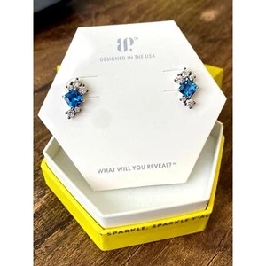 Bomb Party RBP5185 Stay Sparkly Lab Created Blue Zircon Spinel Earrings - Picture 1 of 3