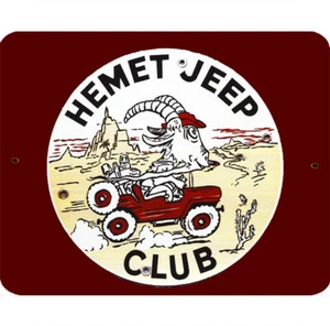 Vintage Tin Metal Sign 10x8 Classic Hemet Jeep Club Billy Goat Car Driver Poster - Picture 1 of 2