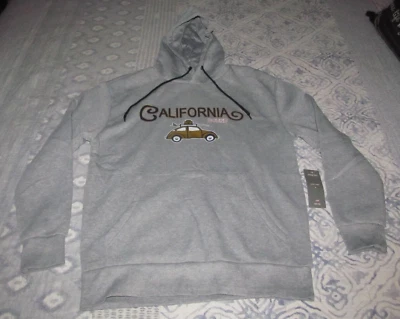 California Bound Surfer Graphic Hoodie Adult Pullover Hoodie Size M Gray Men Foto 1 de 4