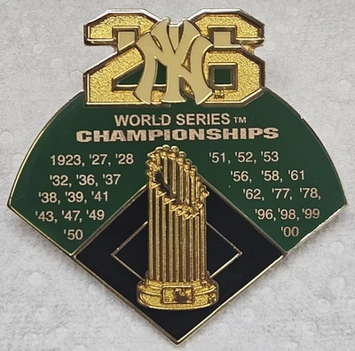 NEW YORK YANKEES 26 WORLD SERIES CHAMPIONSHIPS LARGE TROPHY PIN 2000 RARE HTF - Image 1 of 4