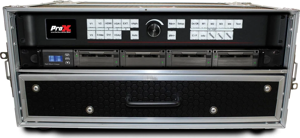 Flight Case ATA Style Rack Case 12 In. Deep 2U W-2U Drawer - Image 1 of 4