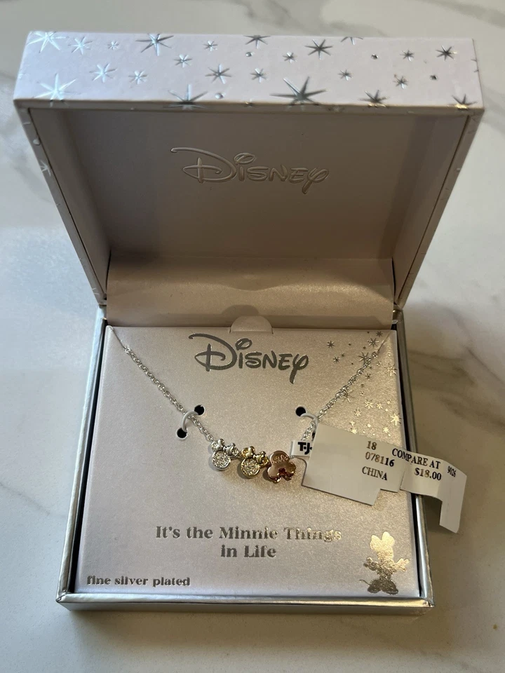 Colar folheado a prata fina Disney Minnie Mouse It’s The Minnie Things In Life - Imagem 1 de 1