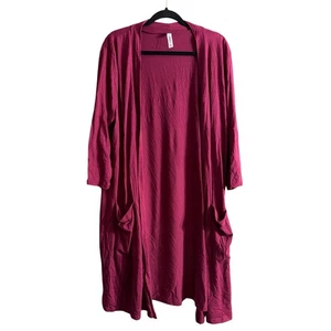 Cárdigan Zenana Premium para mujer talla grande rojo línea larga talla 3X - Imagen 1 de 4