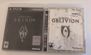 Lotto Bundle Sony PlayStation 3 PS3 Elder Scrolls Oblivion + Skyrim Testato Funzionante - Foto 1 di 15