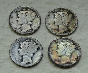 (4) Assorted Mercury Dimes / FedEx Free Shipping / DS414933_4md - Picture 1 of 10