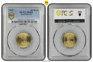 SOUTH KOREA 10 Won 1972 PCGS MS65 - Picture 1 of 3