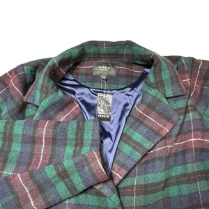 NWT Torrid Janine Plaid Trench Coat Jacket Plaid Navy Women’s Size5 5x 28 - Picture 1 of 8