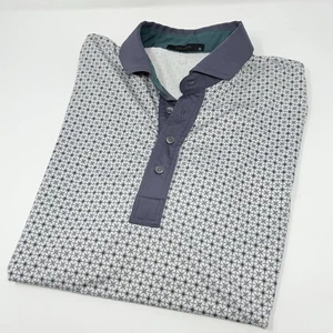 Greyson Polo Shirt Men's M Blue/Turq/White/Purple All Over Print Geometric Golf - Picture 1 of 6
