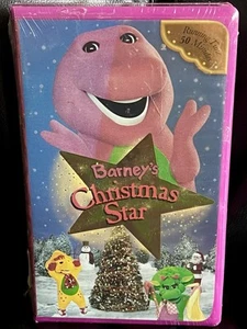 Barney’s Christmas Star VHS Sealed HIT Entertainment 2002 Purple Clamshell Grade - Bild 1 von 4