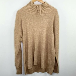 Eddie Bauer Herren XXL hellbraun Strickpullover Pullover Mock Neck Baumwolle Nylon Winter - Bild 1 von 8