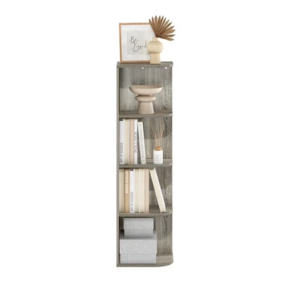 Tier 4 Bookshelf Thin Bookcase Vertical Tall For Wall Book Shelf Narrow Small - Image 1 of 4