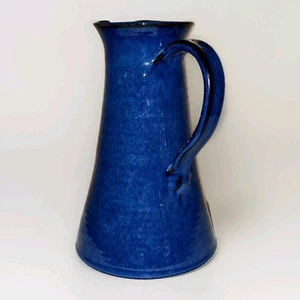 Large Colbolt Blue Ceramic Jug By Amberley Sussex Studio Pottery - Picture 1 of 4