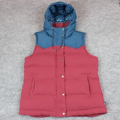 *FLAW Patagonia Bivy Chaleco Para Mujer XL Rojo Sangre de Buey Azul Con Capucha Abombada Lona Foto 1 de 4