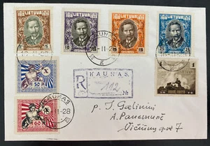 1928 Kaunas Lithuania First day cover FDC To Panemun 10th Anniv Of Independence - Picture 1 of 2