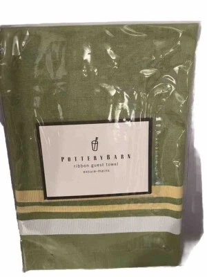 Pottery Barn Ribbon Guest Towel Linen - Green - New in Package - Image 1 of 4