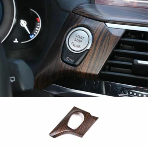 For BMW X3 X4 2018-2021 Pine Wood Grain Ignition Switch Start Button Frame Trim - Picture 1 of 6