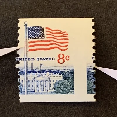 1/240 US stamps Scott 1338 8c Major Red Color OverrunPerf Shift Errors MNHOG EFO - Image 1 of 2