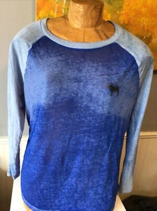 Pink Blue T Shirt Top Long Sleeve Medium - Picture 1 of 11