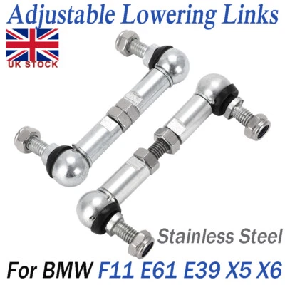 Adjustable Lowering Links For BMW F11 E61 E39 X5 X6 Rear or Full Air Suspension - Image 1 of 4