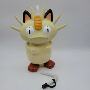1998 Nintendo 3D Vintage POKÈMON 52 MEOWTH BIG  9" cup Sipper Bottle with Straw  - Picture 1 of 10