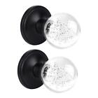 One Sided Dummy Glass Door Knobs Indoor 2 Pack, Bubble Clear Crystal Door Kno...