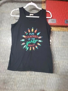 Vintage 1980s GUESS By Georges Marciano Size Small Unisex Black Tank Countries - Bild 1 von 5