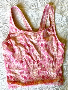 Lilly Pulitzer Pink Monkeys Nylon Spandex Top for Athletics or Swimming Size 10 - Picture 1 of 5