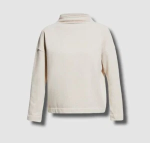 $195 Vince Women's Beige Funnel Neck Pullover Sweatshirt Size Small - Picture 1 of 3