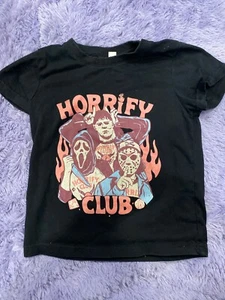 Kids Unisex Horrify Club T-shirt 5t - Picture 1 of 3