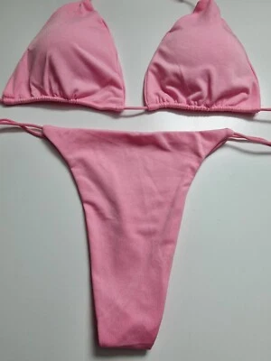 Damen Bikini Set , Sexy Tanga G-String Bademode 2er Set Rosa Neu - Bild 1 von 3