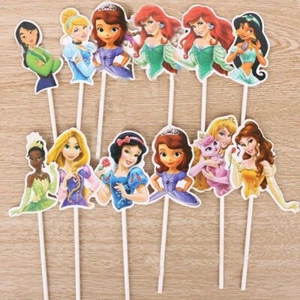 12 Pcs, princess Cupcake Toppers Kids Birthday Party Supplies. - Picture 1 of 3