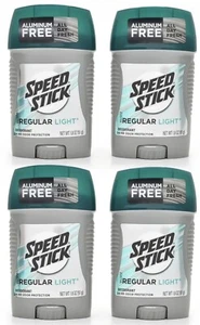 Lot of 4 SPEED STICK Regular Light Deodorant 1.8oz Solid Aluminum Free 24 hr - Picture 1 of 2