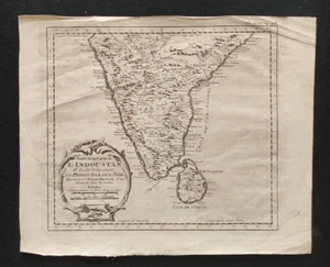 L'INDOUSTAN PRESQU ISLE DE INDE PENINSULA OF INDIA 1750 CA CARTE - Picture 1 of 2