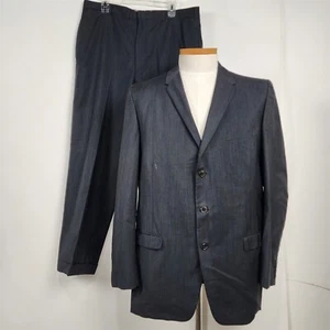 Vintage Gold Trumpeter Italy Hart Schaffner & Marx Mens Dark Gray Suit - Picture 1 of 14