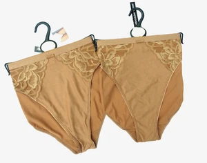 M & S PACK 2 PAIR HIGH LEG BRIEFS KNICKERS SIZE 12 WILD BLOOMS RICH AMBER - Picture 1 of 1