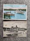 Lot Of 2 Postcards Hudson River Steamers, Washington Irving, Peter Stuyvesant,ny