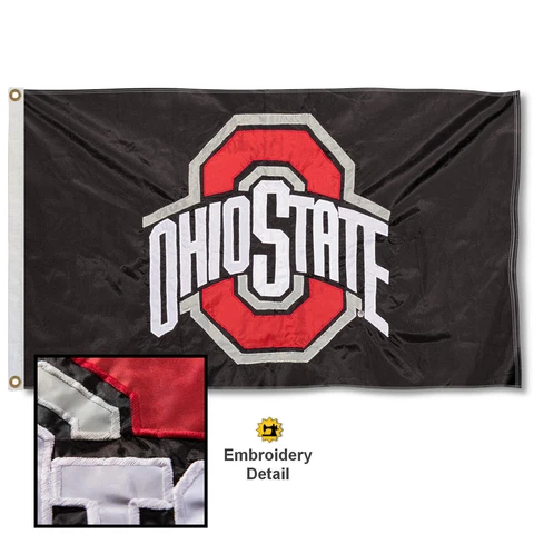 OSU Buckeyes Embroidered and Appliqued Nylon Flag Cover