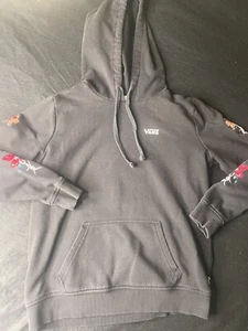 VANS Pullover Hoodie Unisex Size Mens XS Or Kids XL Black Logo - Picture 1 of 9