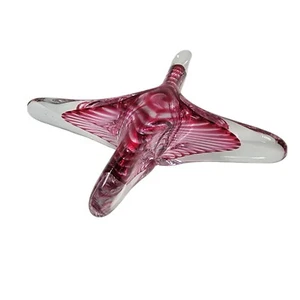 Vintage Signed Swirl Art Glass CROSS Paperweight Red Vitrix Corning 6" Abstract - Picture 1 of 6