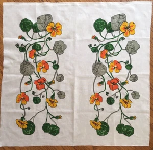 VINTAGE FLAX LINEN Kitchen Towel FABRIC 29" x 30" Floral UNHEMMED Latvia NEW - Picture 1 of 5