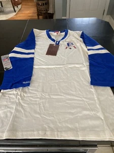 WOMENS NFL MITCHELL & NESS NEW ENGLAND PATRIOTS RAGLAN SLEEVE SHIRT L LARGE NWT - Picture 1 of 4